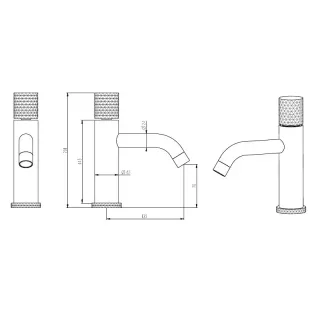 Смеситель для раковины Boheme Stick Touch 121-MG.2 золото матовое